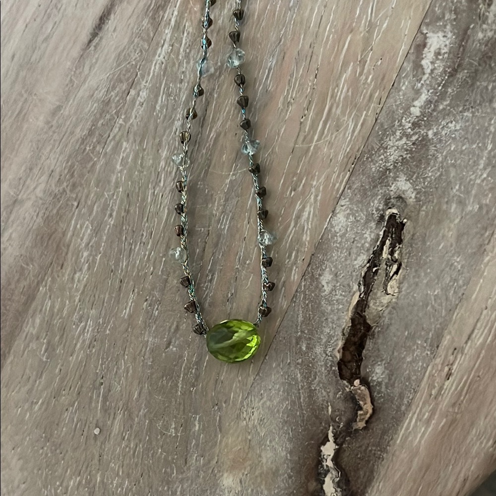 Elegant Green Gemstone Necklace by Chan Lu